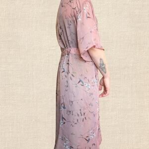 Sheer Pink Floral Slip/Cover Up